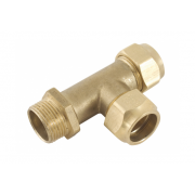 Spartan Boiler Tee With Nuts 20mm Brass DR - TB20