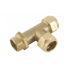 Spartan Boiler Tee With Nuts 20mm Brass DR - TB20