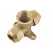 Spartan Bracket Tee M & F No Nuts 15mm Brass DR - TMFB15NN