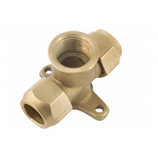 Spartan Bracket Tee M & F With Nuts 15mm Brass DR - TMFB15