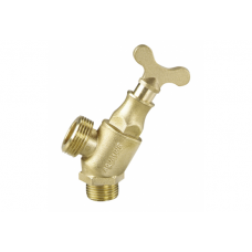 Aqualine Hose Tap Male Lockshield 15mm Brass - HT15MLK