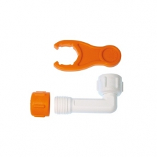 Buteline Male & Female White Finishing Extension Elbow - Male 1/2" BSP x Female 1/2" BSP