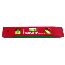 SOLA Magnetic torpedo level - 3 vials plastic body - 200mm